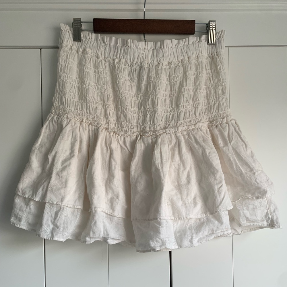 Madewell White Tiered Smocked Mini Skirt - Picture 2 of 8